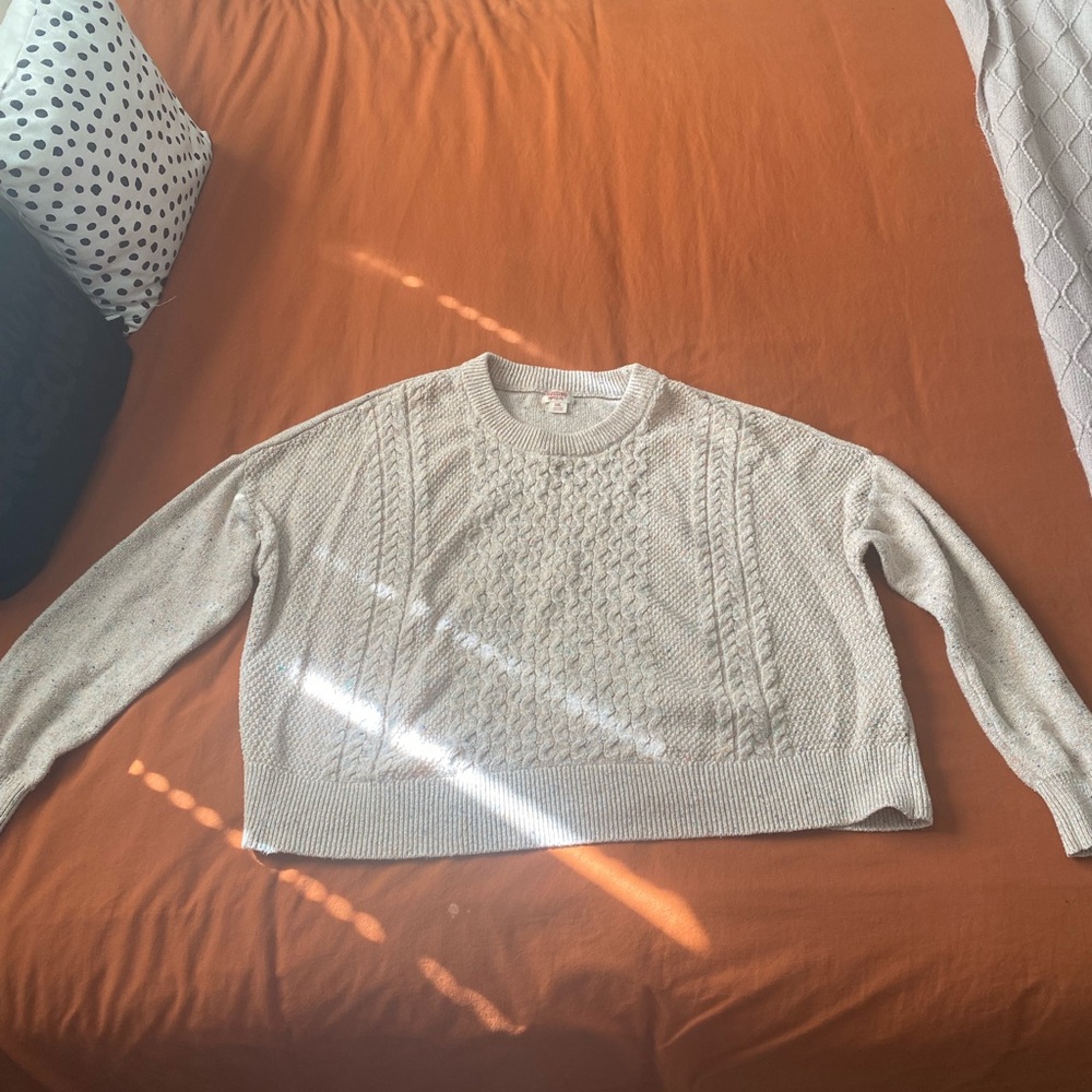 Oatmeal knitted cropped sweater